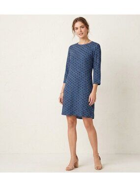 As U Wish Blue Floral 3/4 Sleeve Rayon Dress XS Womens Casual Lightweight